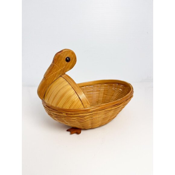 Vintage small wicker duck basket - Picture 1 of 8